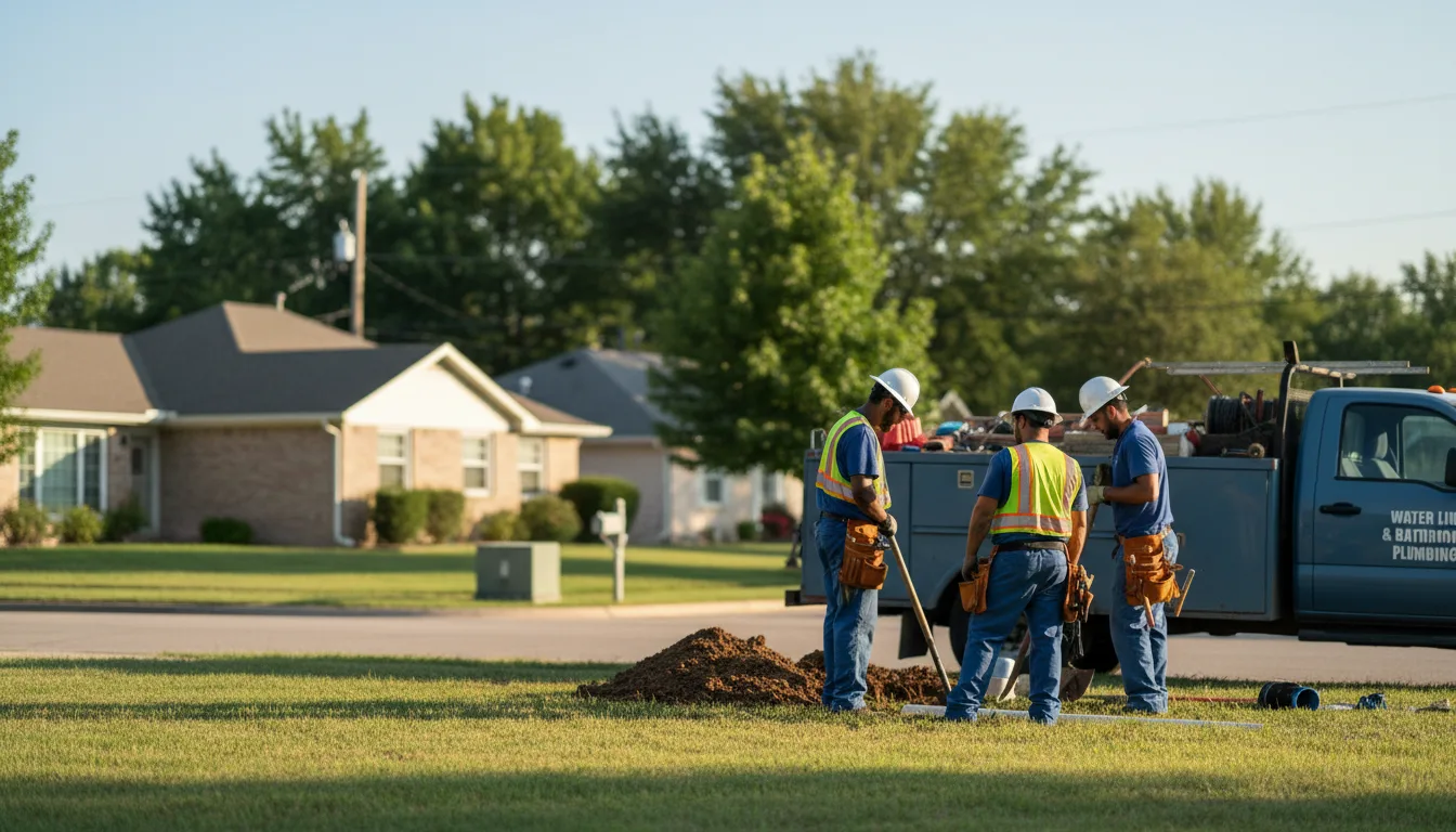 Residential water line and bathroom plumbing service in Galveston, IN